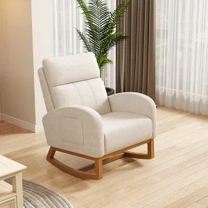 Rocking Chair with High Backrest